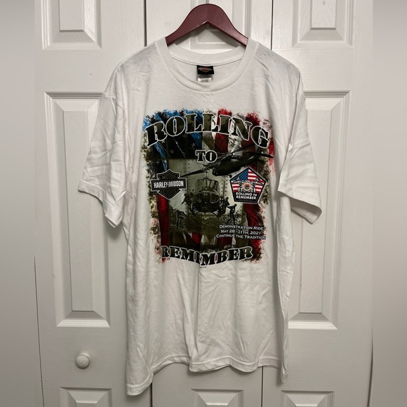 Harley-Davidson Other - Harley-Davidson White 'Rolling to Remember' Tee
